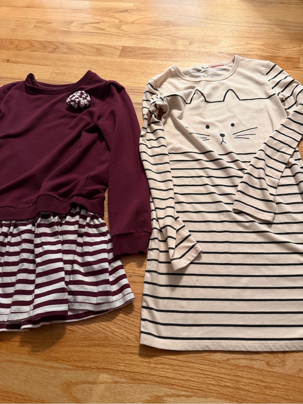Country Road Cream and Black Striped Tunic with Cat Graphic